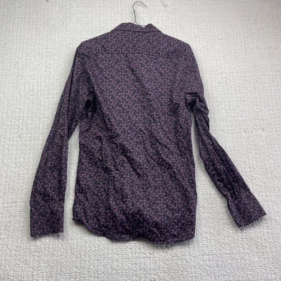 EGARA Mens Purple / Blue Firefly Bugs AOP Slim Fit Button Down Shirt Men Sz M - Picture 11 of 11